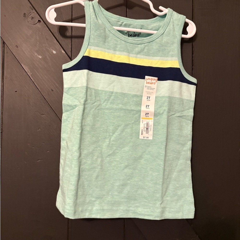 Jumping Beans Light Blue and Navy Kids Tank Top